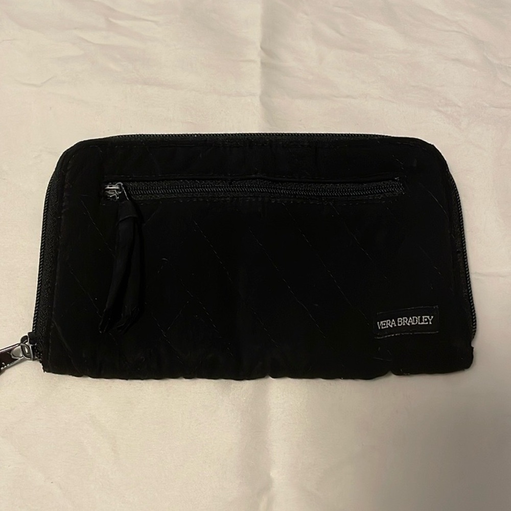 VERA BRADLEY Black Zippered Clutch